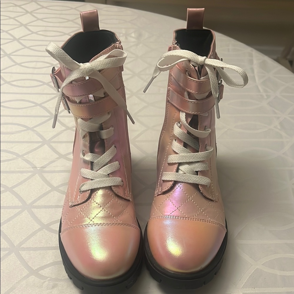 Stylish Pink Iridescent Women's Boots